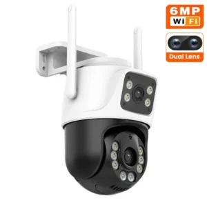 3MP+3MP =6MP | Dual Lens Smart CCTV Camera | WiFi Wireless IP Home Security Camera
