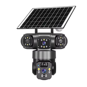 New Arrival AI Human Detection 3 Lens V380 4g Solar Camera 360 Degree Outdoor Security Camera For Solar Power