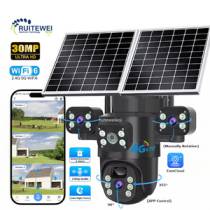 Alternative view of New Arrival AI Human Detection 3 Lens V380 4g Solar Camera 360 Degree Outdoor Security Camera For Solar Power