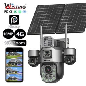 6MP 4 Lens Solar Camera with Zoom & Motion Detection Auto Tracking