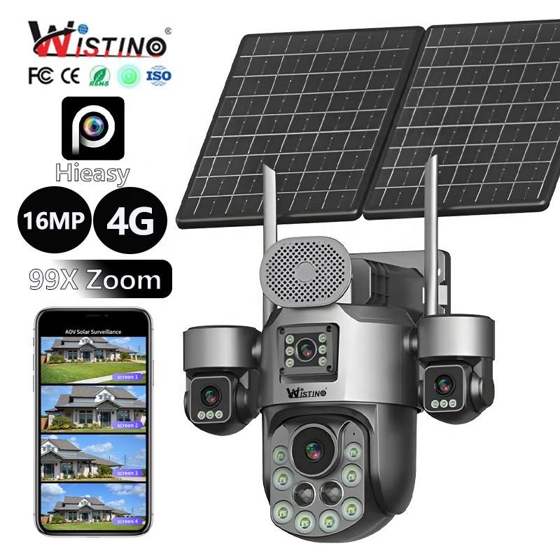 6MP 4 Lens Solar Camera with Zoom & Motion Detection Auto Tracking