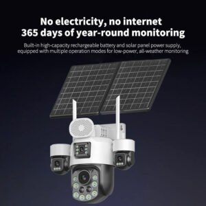 6MP 4 Lens Solar Camera with Zoom & Motion Detection Auto Tracking - Image 4
