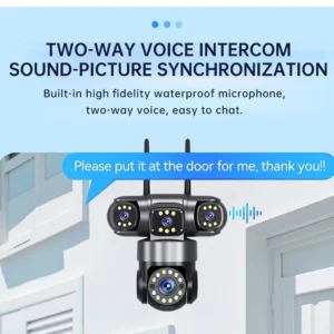 Alternative view of 4G Solar Panel Camera Four Lens Ptz Motion Detection Alarm Camera