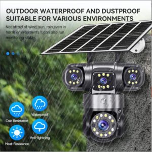 4G Solar Panel Camera Four Lens Ptz Motion Detection Alarm Camera - Image 6