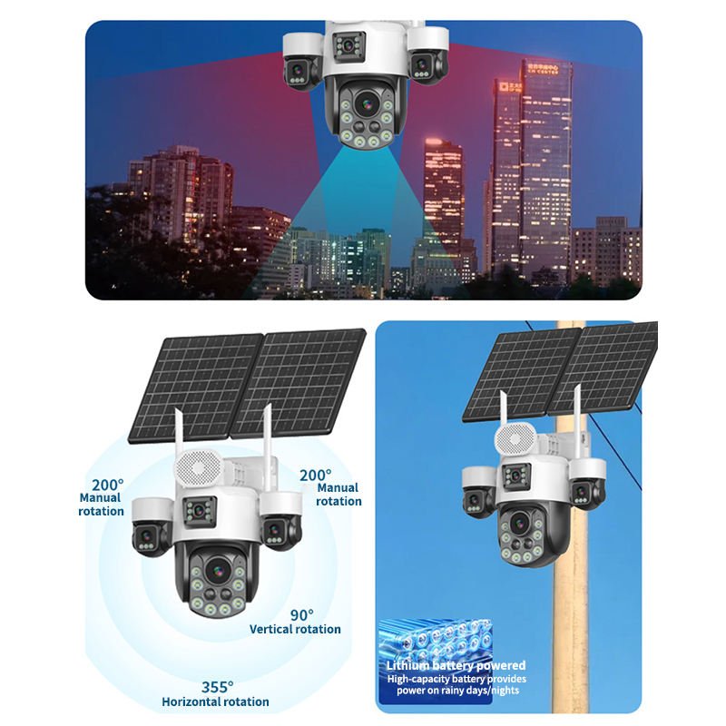 6MP 4 Lens Solar Camera with Zoom & Motion Detection Auto Tracking - Image 7