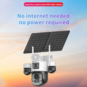 6MP 4 Lens Solar Camera with Zoom & Motion Detection Auto Tracking - Image 6