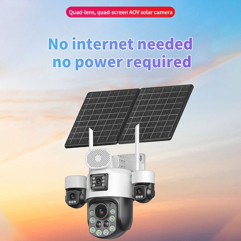 6MP 4 Lens Solar Camera with Zoom & Motion Detection Auto Tracking - Image 6
