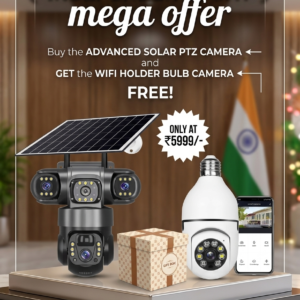 Alternative view of 4G LTE Solar Security Camera IP66 Weatherproof Triple-Lens HD Outdoor CCTV Camera