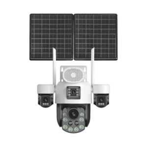 Alternative view of 4-Lens Solar Powered Security Camera 20X Optical Zoom IP66 Waterproof Two-Way Audio Motion Detection Cloud Built-in Siren