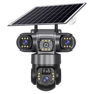 4G LTE Solar Security Camera IP66 Weatherproof Triple-Lens HD Outdoor CCTV Camera - Image 3