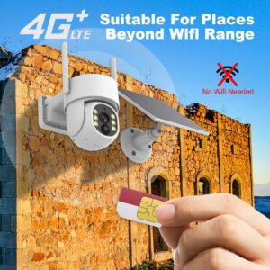 Alternative view of 4MP Security Wireless PIR Sensor Solar Powered 4G Battery Camera 2-way Audio Night Vision