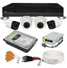 CP Plus Wired 1080P HD Camera Combo Set with 4Ch DVR, 2 Dome 2 Bullet Cameras, 1TB HDD, Power Supply, 90 Mtr Cable, Audio Mic and Connectors