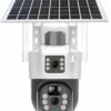 Solar Dual Lens PTZ Outdoor Security Camera 4G IP Camera 6MP 