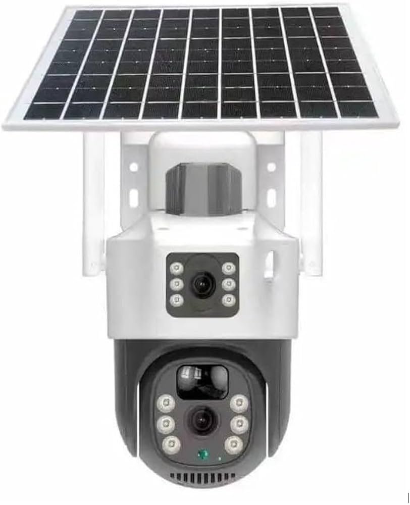 Solar Dual Lens PTZ Outdoor Security Camera 4G IP Camera 6MP